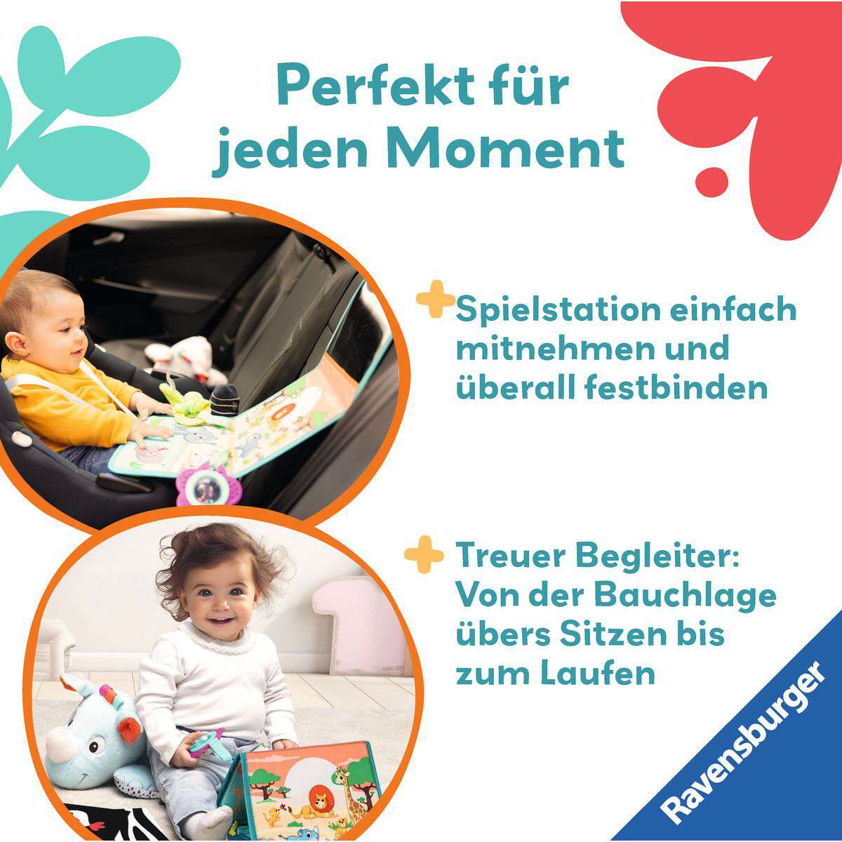Ravensburger Spiel Play+ Nashorn Spielkissen (für die Bauchlage)