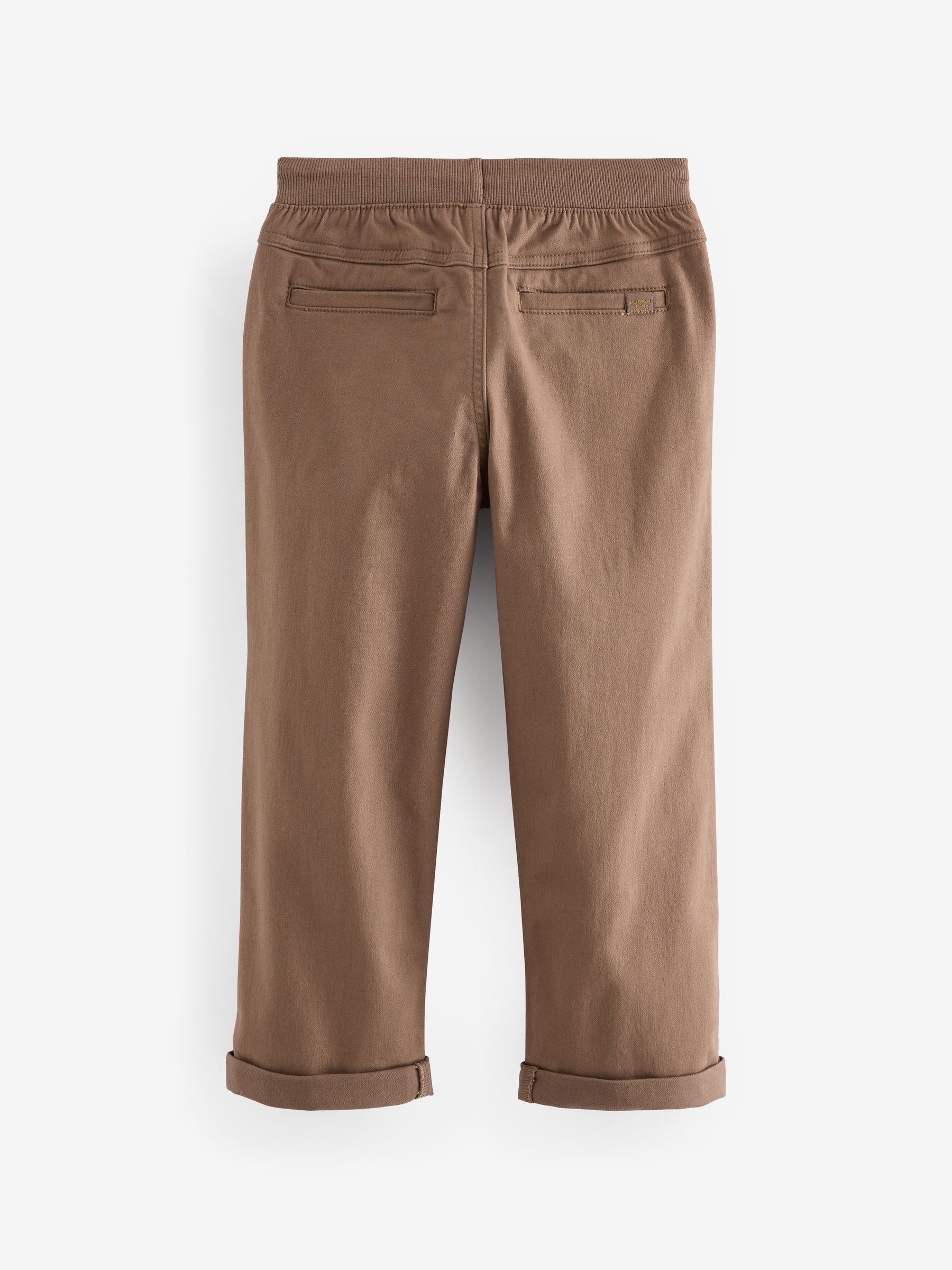 Lichtbruin - Broek met geribde elastische taille (3-16 jr)