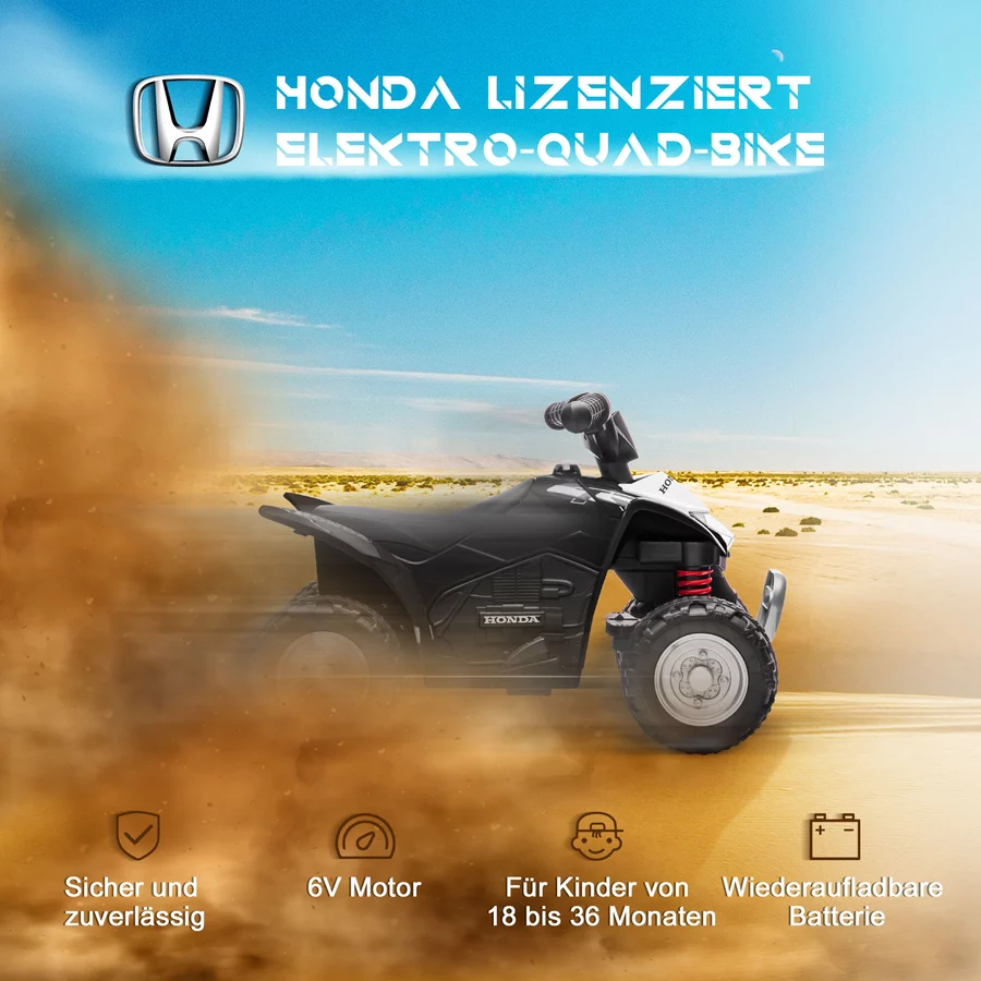 AIYAPLAY Kinderquad mit LED schwarz