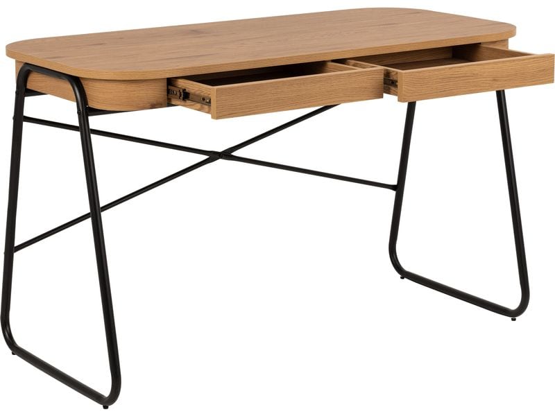 AC Design Tisch Blueton, Schwarz matt / Wildeiche matt Büroschreibtisch mit modernem Charme