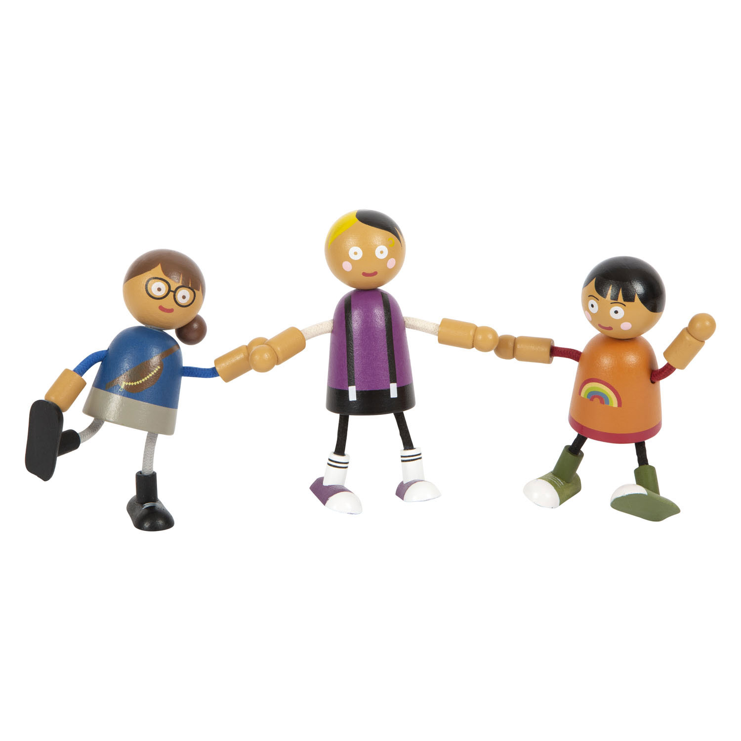 Small Foot - Houten Buigzame Poppenfamilie met Baby, 8st.