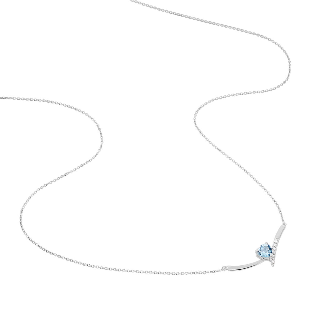 Collier Eva Or Blanc Topaze Et Oxyde De Zirconium