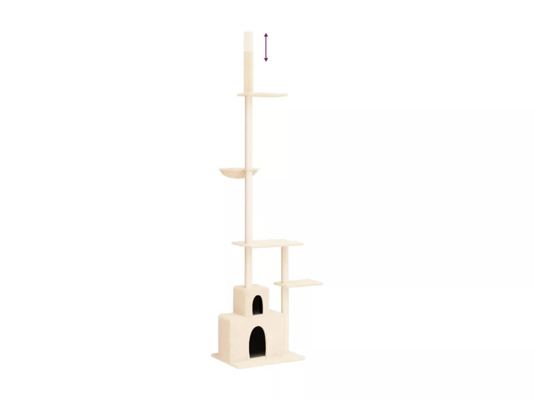 Arbre à chat du sol au plafond Crème 250,5-276,5 cm