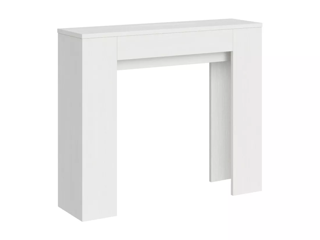Console Extensible 90x25/181cm Slick Frêne Blanc