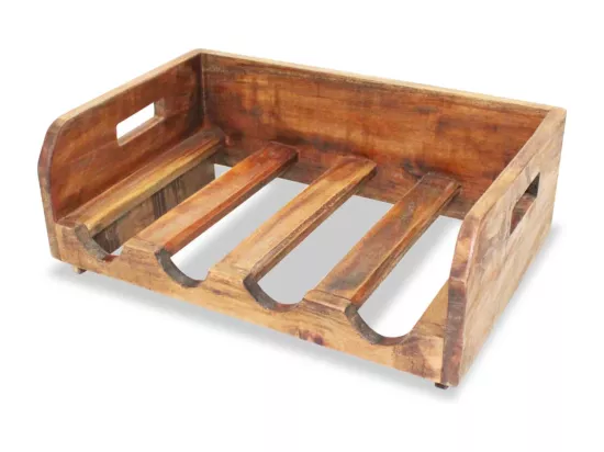 Casiers à bouteilles 4pcs de 16 bouteilles bois d'acajou massif
