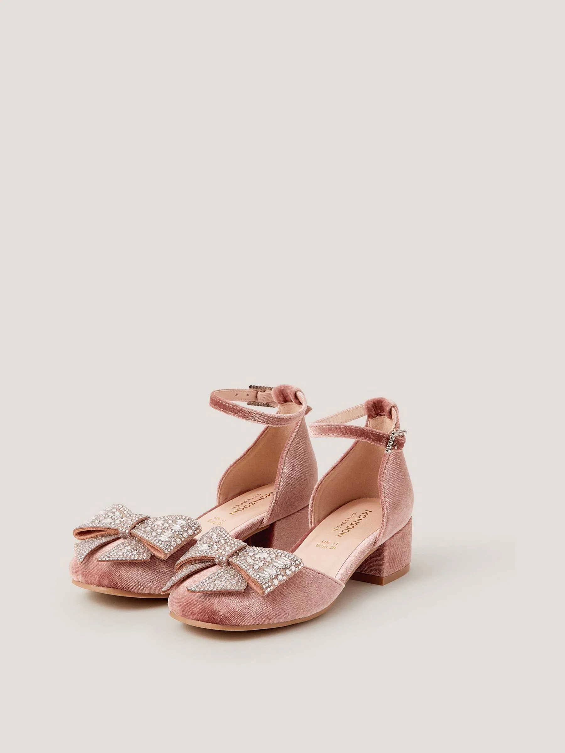 Monsoon Jewel Bow Velvet Heels