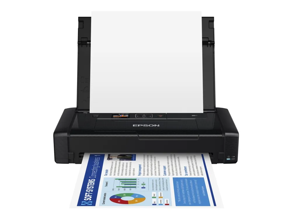 Epson WorkForce WF-110W - Printer - farve - blækprinter - A4 - 5760 x 1440 dpi - op til 7 spm (mono) / op til 4 spm (farve) - kapacitet: 20 ark - USB 2.0, Wi-Fi(n)