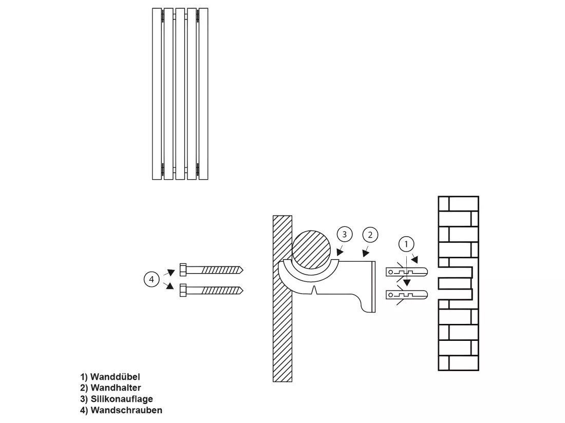 ECD Germany Radiateur Stella Non Électrique - 480 x 1600 mm - Blanc