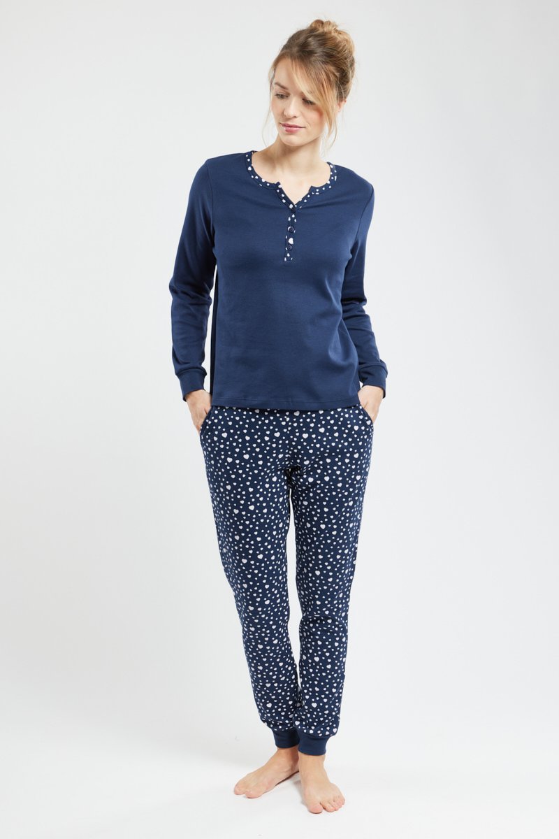 Pyjama jogging à motifs - coton épais