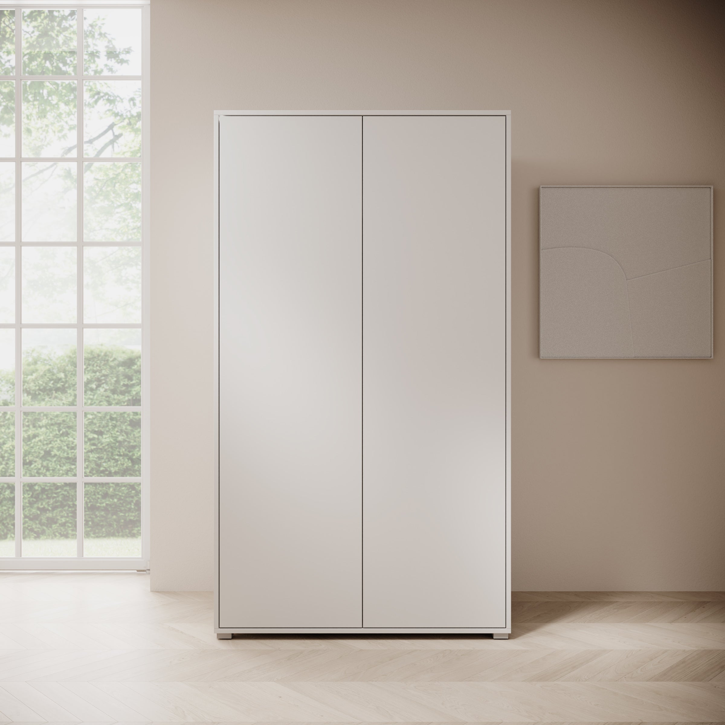 Meubella - Gideon - Kledingkast 2-deurs - Wit - 100x59x178 cm