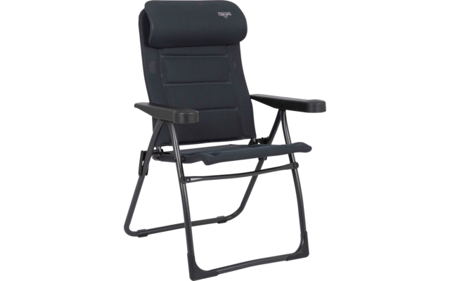 Crespo AP/215-ADC-86 Campingstuhl mit 7-fach verstellbarer Rückenlehne / verstellbarer Kopfstütze grau