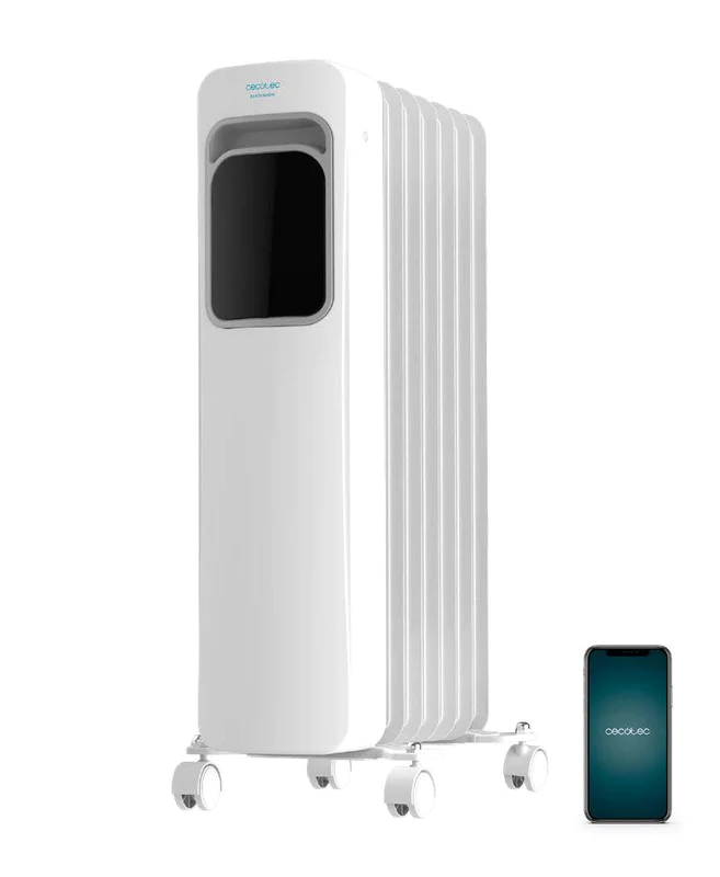 Radiateur à Bain d’Huile 7 éléments avec minuterie de 9H WIFI 1500W bl