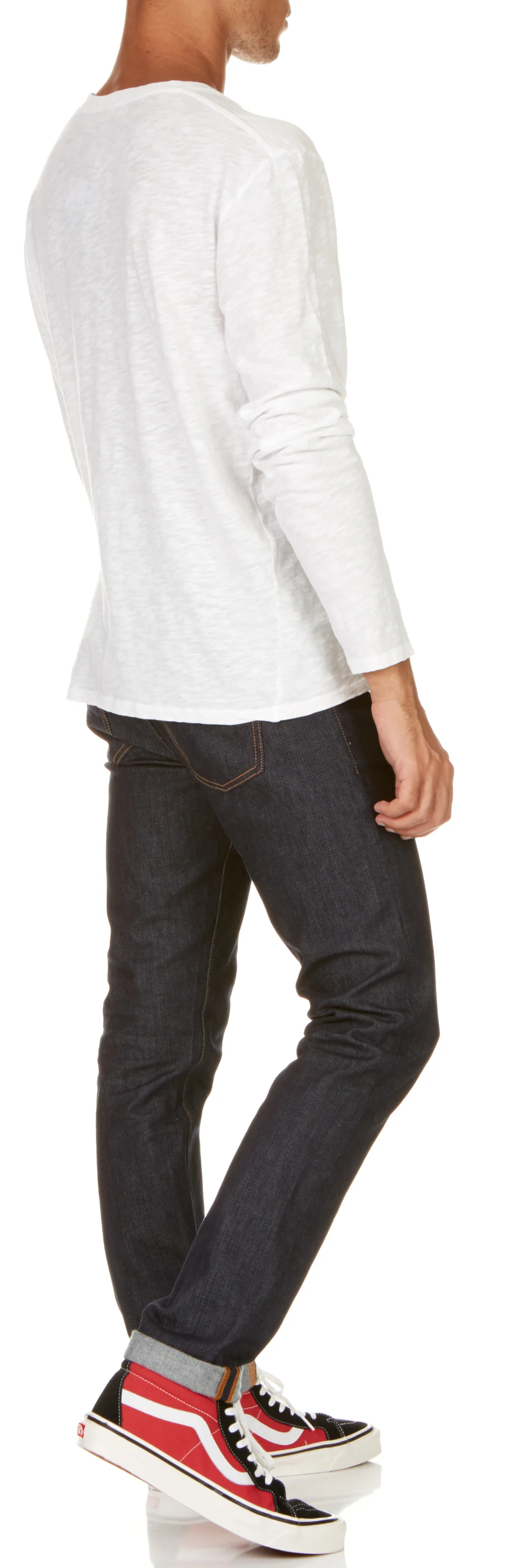 BYSAPICK - Tee-shirt col rond regular-fit en coton | Blanc