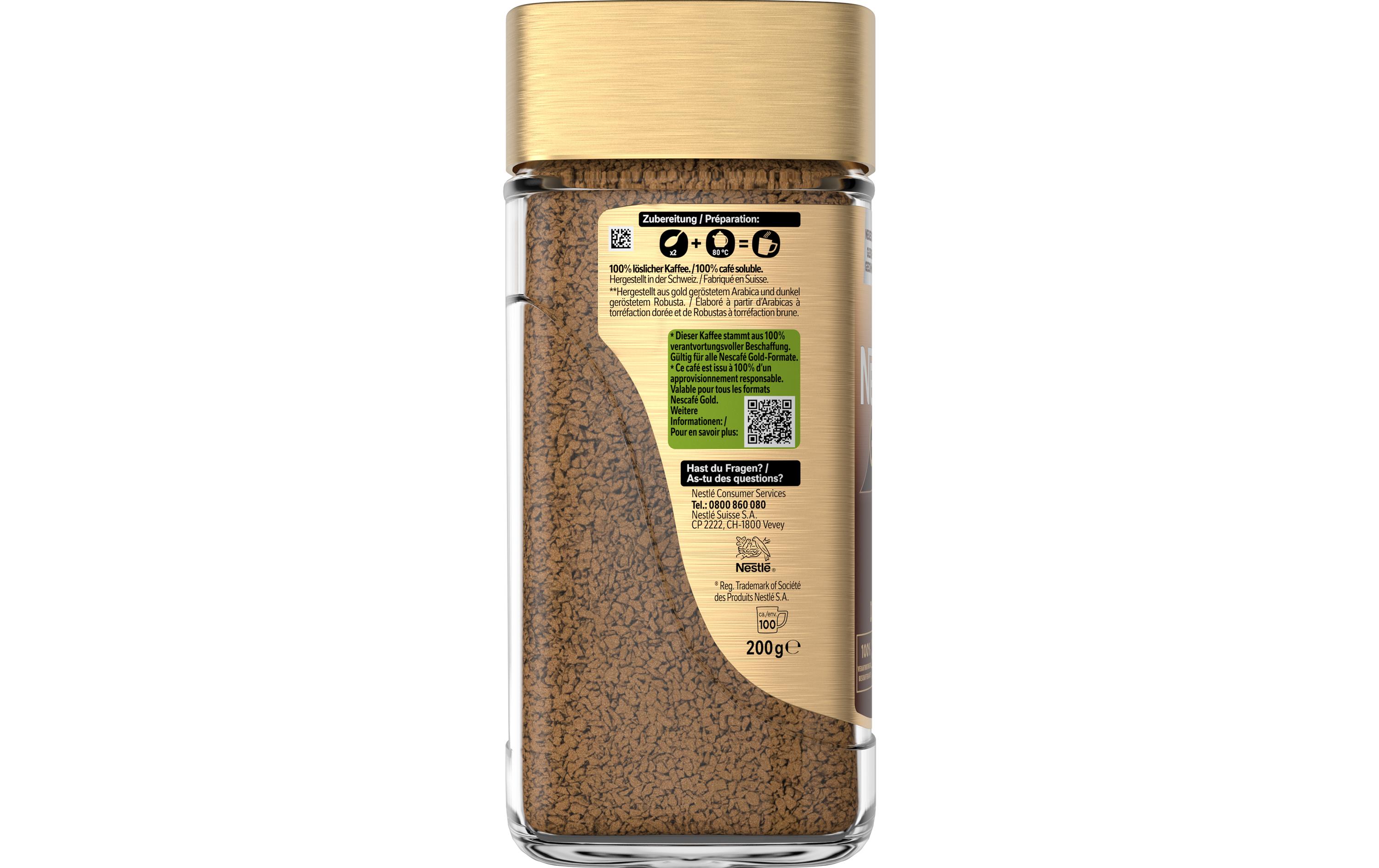 Gold De Luxe löslicher Kaffee Glas 200 gInstant Getränk aus feingemahlenem Röstkaffee