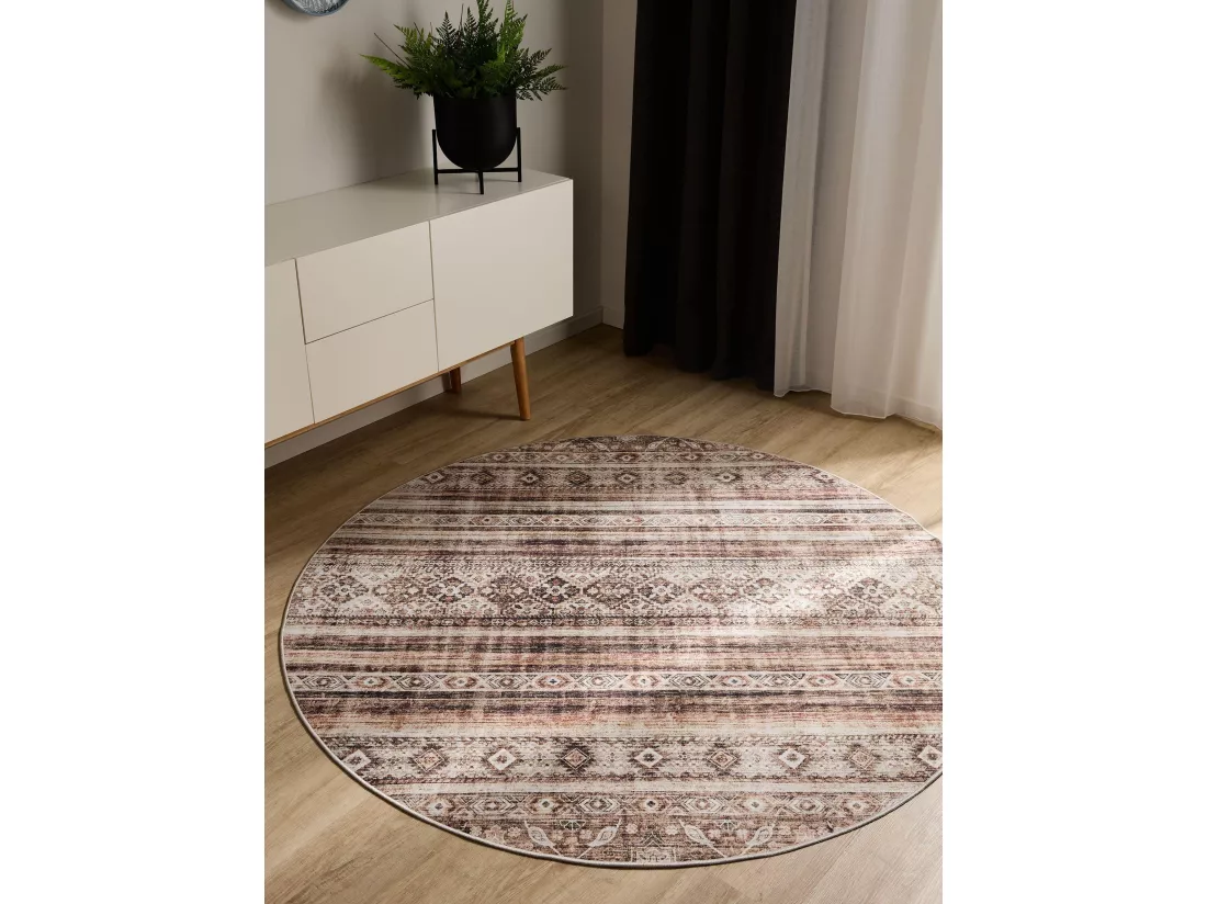 Tapis lavable George Marron ø 160 cm rond
