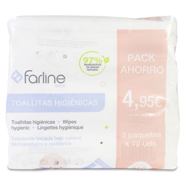 Farline Bebe Toalhitas Higiénicas 3x72 Unidades