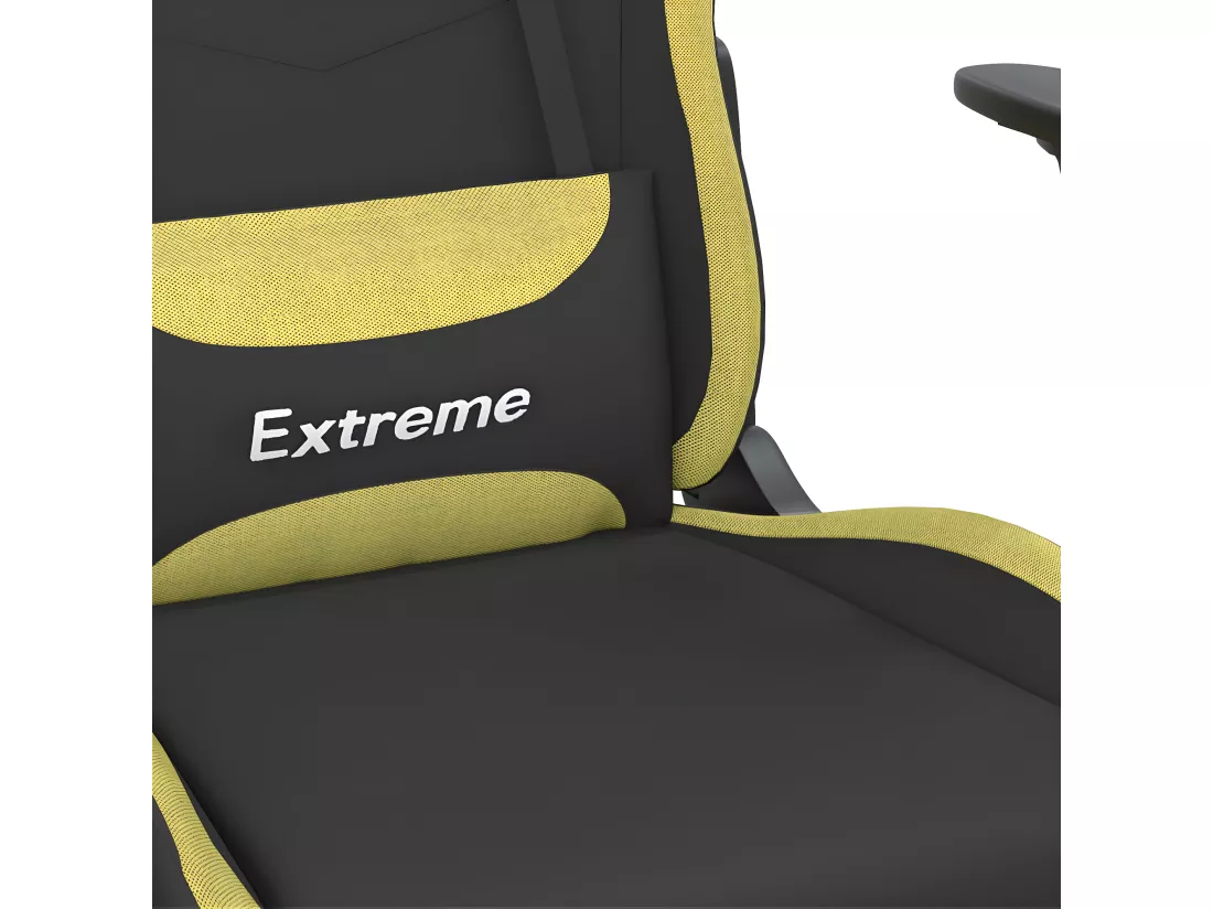 Chaise de jeu Noir et vert clair Tissu