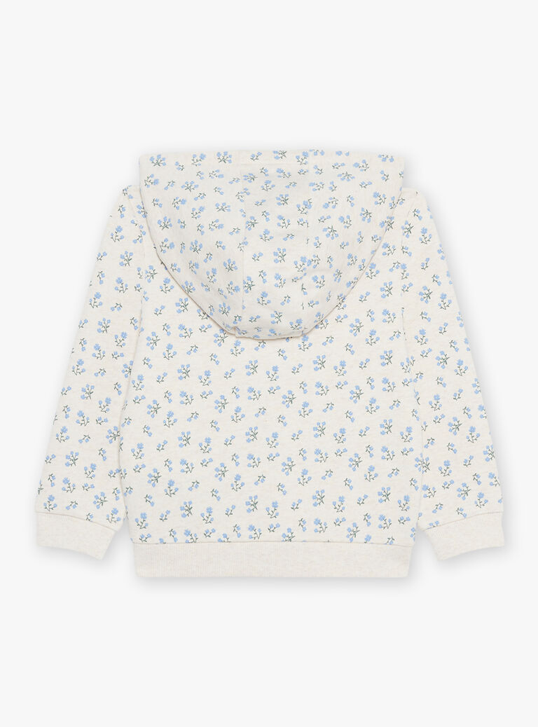 Haut de jogging vanille et bleu à fleurs