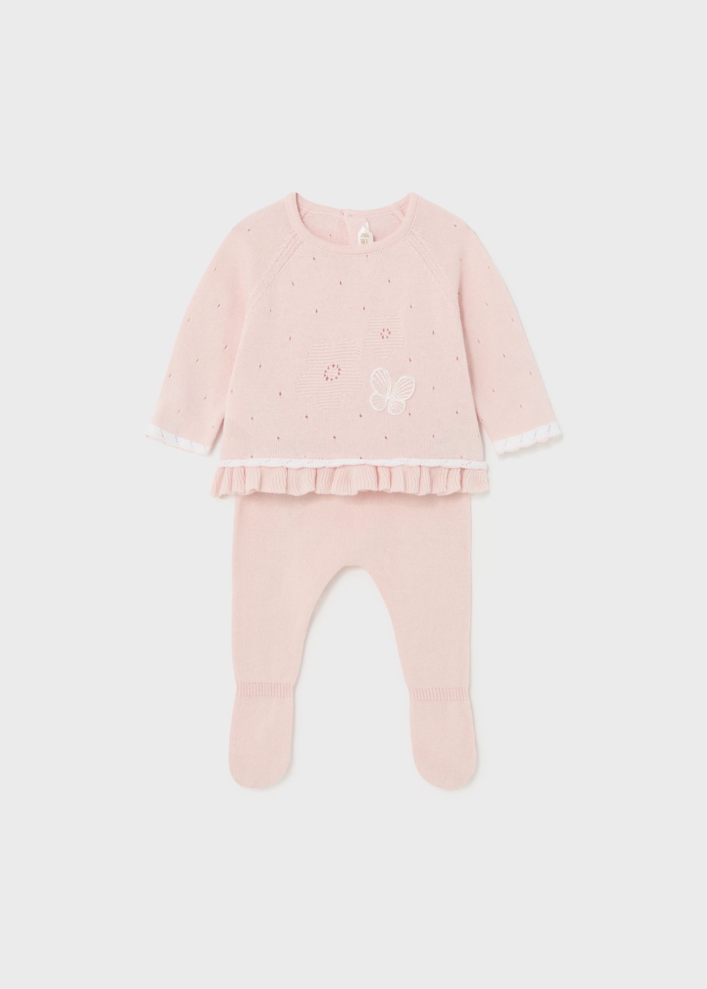 Conjunto de malha de algodão Better Cotton de 2 peças para recém-nascidos, Crystal