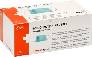 Wero Swiss Typ IIR Protect Medizinische Mundschutz Maske, 50 Stück