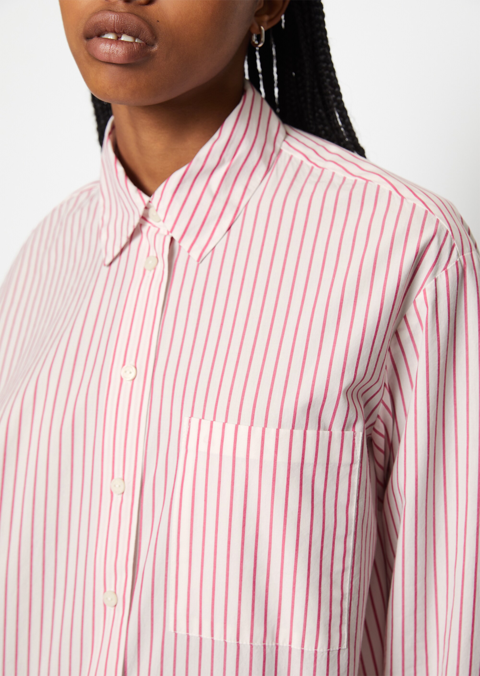Streifen-Hemd loose aus reinem Organic Cotton