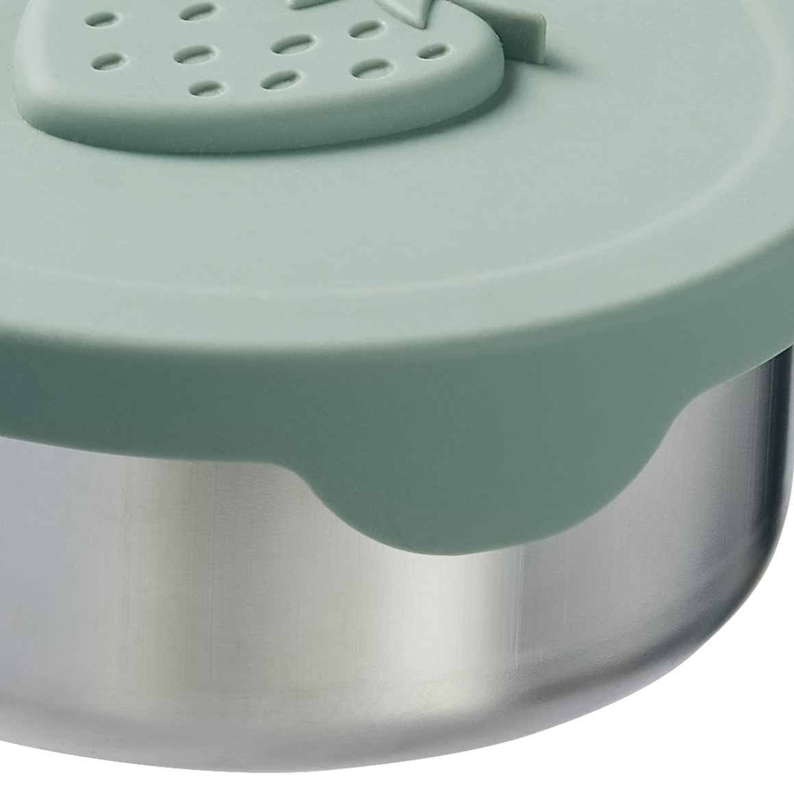 Topolino Pure Collection Runde Brotdose aus Edelstahl salbei / silber