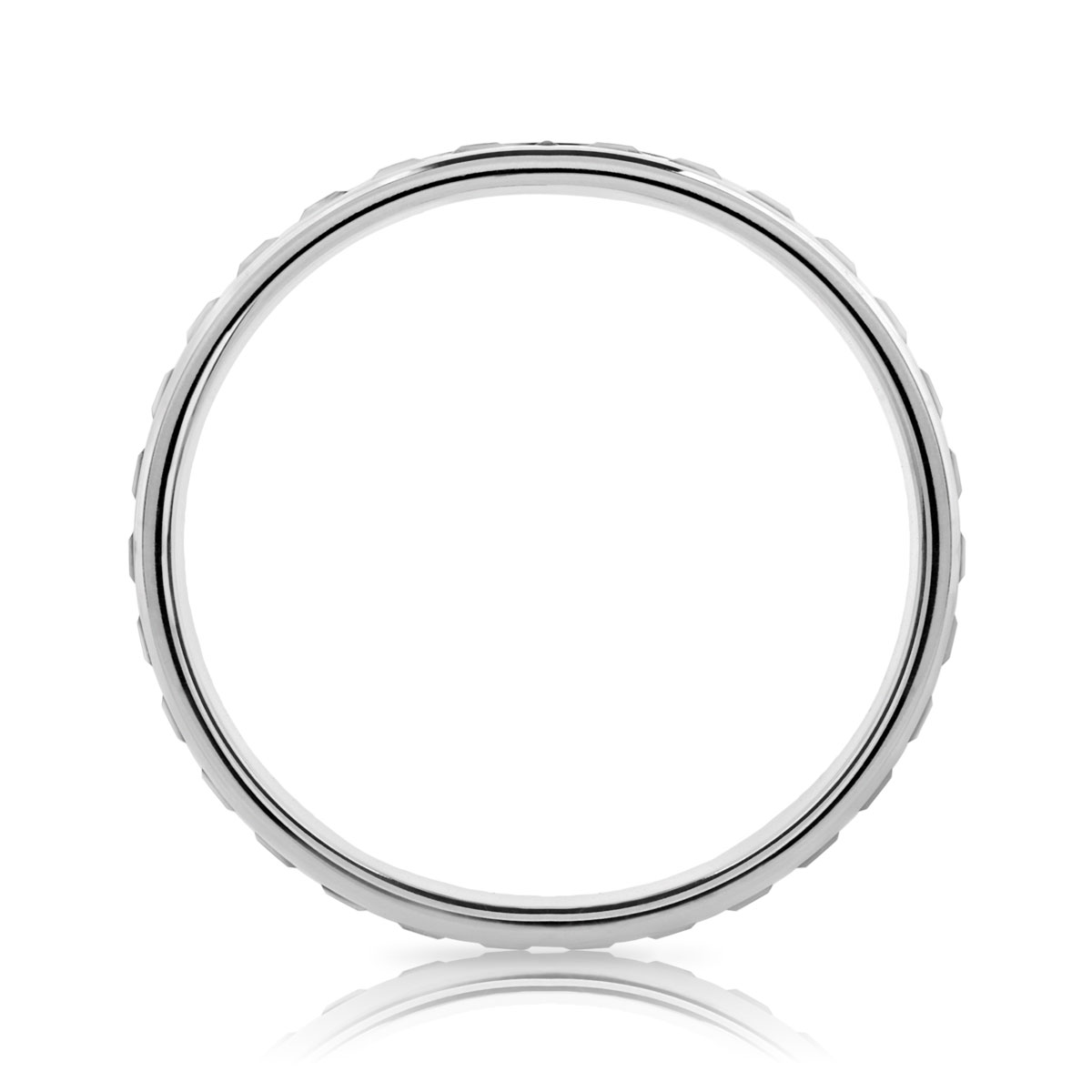 Alliance or 750 blanc poli, mat et diamanté 5 mm