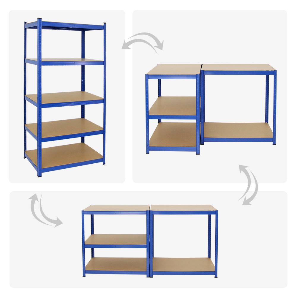 PROREGAL Mega Deal 4x Heavy-Duty Stellingkast Taurus HxBxD 180 x 90 x 60 cm Plank Draagvermogen 175 kg Blauw