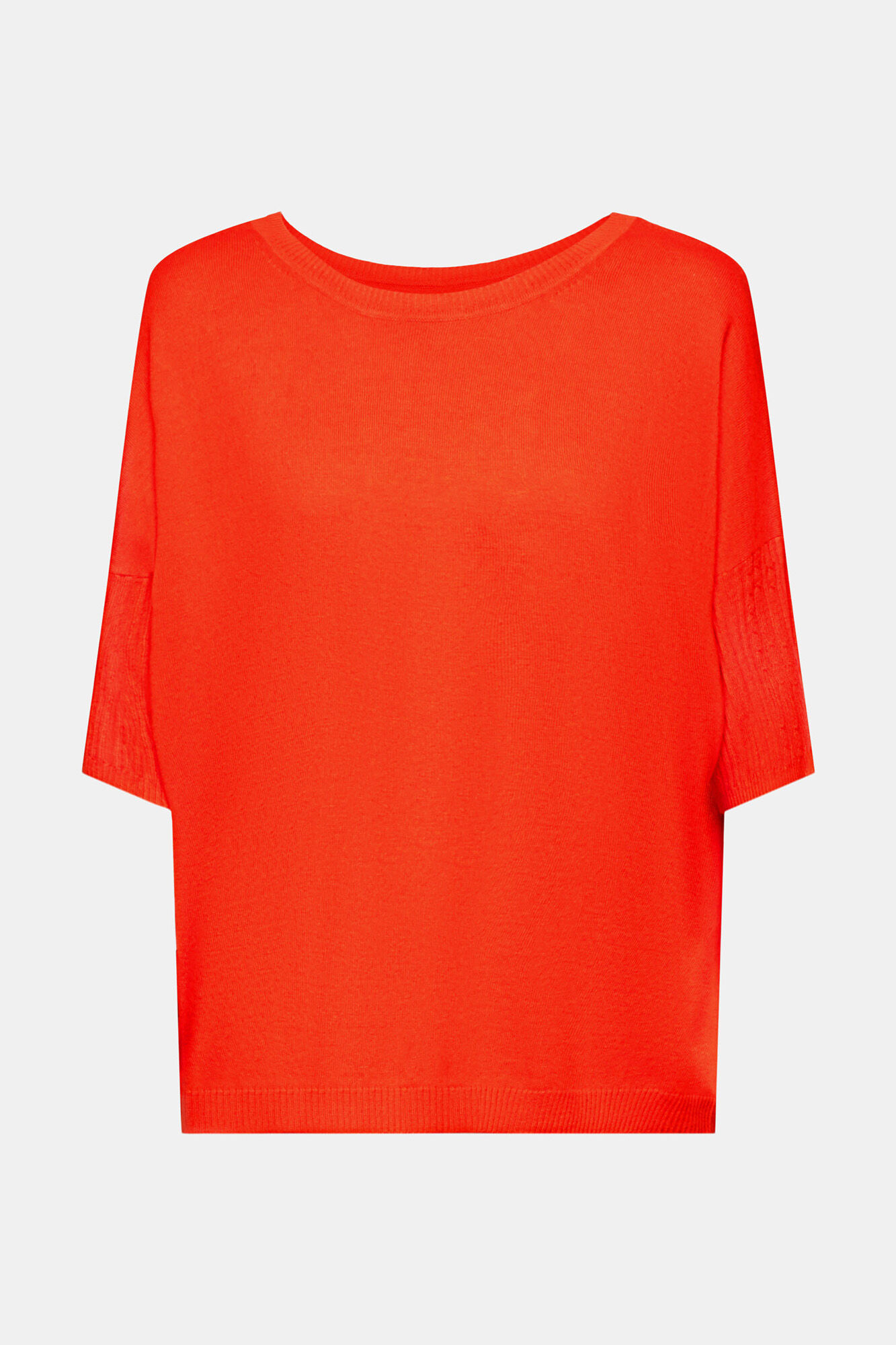 Camisa folgada em malha mista de algodão e jersey - Vermelha