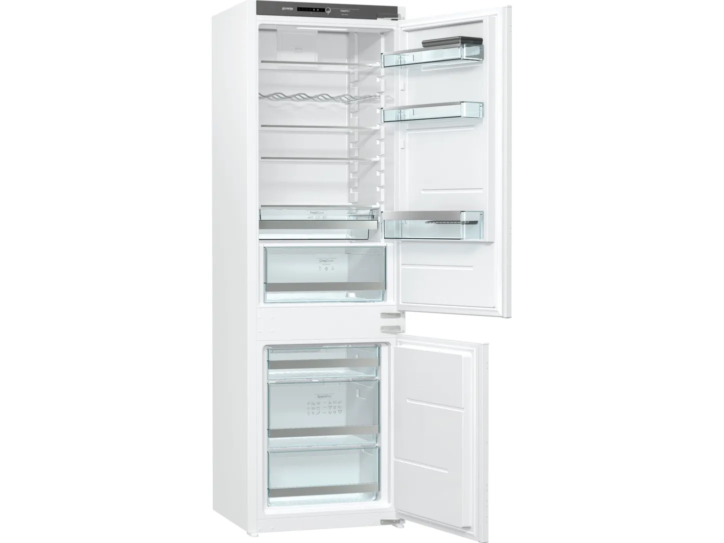 Gorenje NRKI4182A1 - Køleskab/fryser - bund-fryser - til indbygning - niche - bredde: 56 cm - dybde: 56 cm - højde: 177.5 cm - 248 liter - Klasse F - hvid