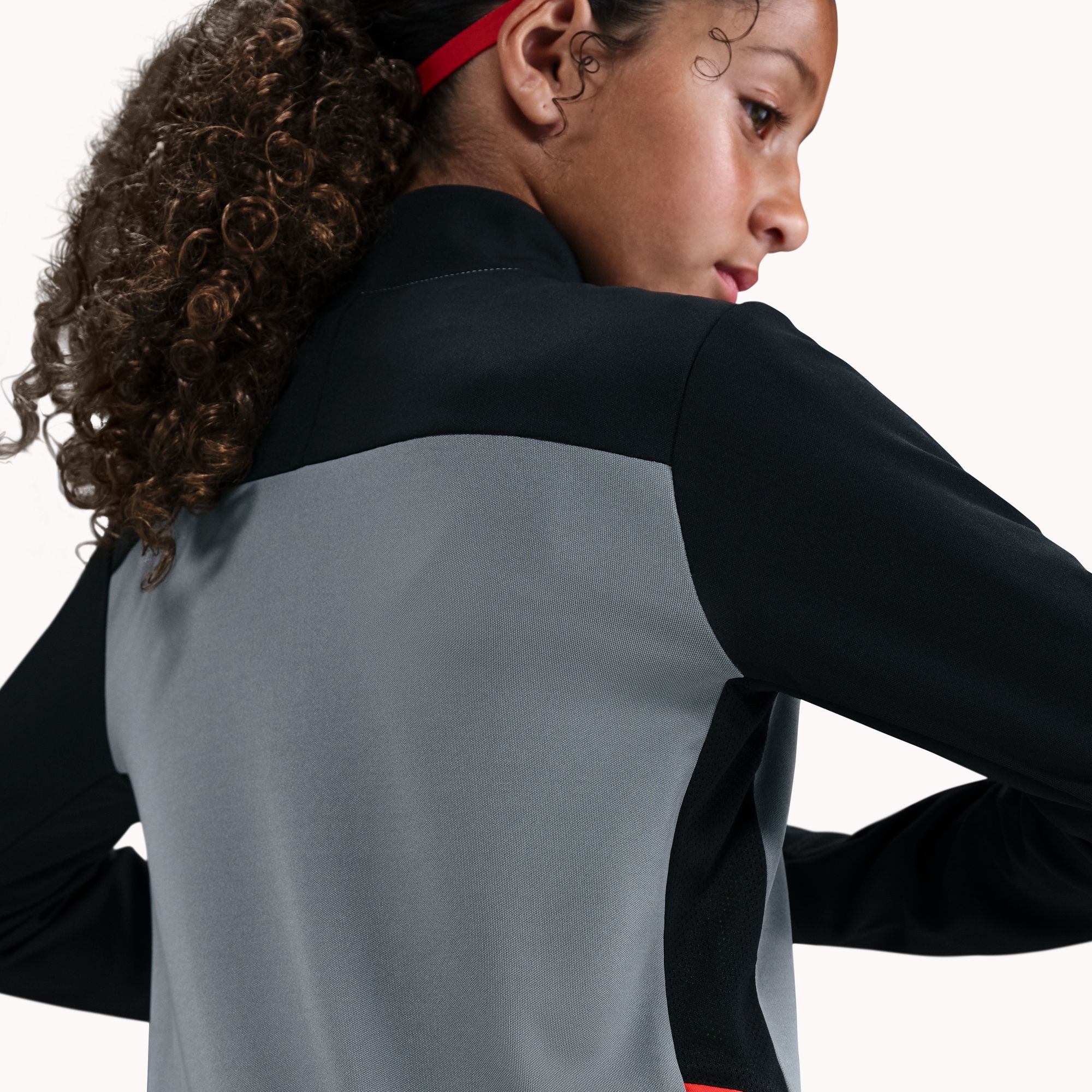 Academy Dri-FIT Half Zip Junior 066/Cool Grey/Black/Bright Crimson