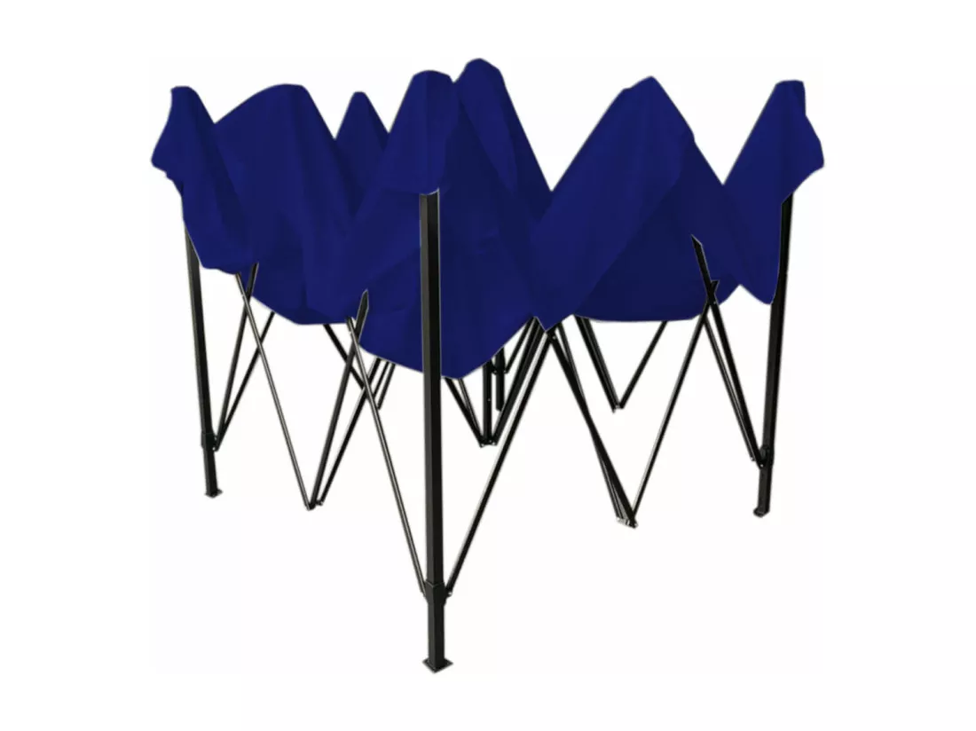 Gazebo Chapiteau Pliant Bleu 4 Poids Métal Polyester Terrasse 3x3