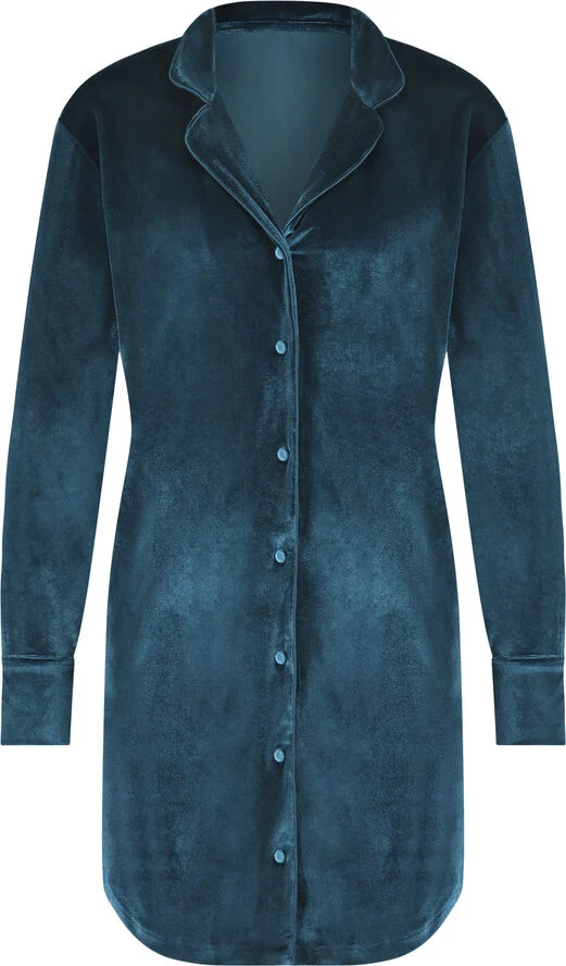 Hunkemöller NS LS Shiny Velours Piping Reflecting pond