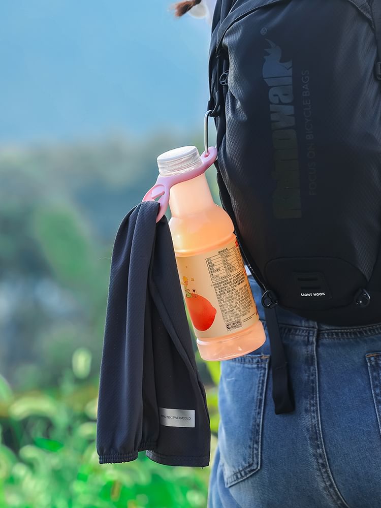 Baburu - Siliconen drinkfleshouder met clip / set