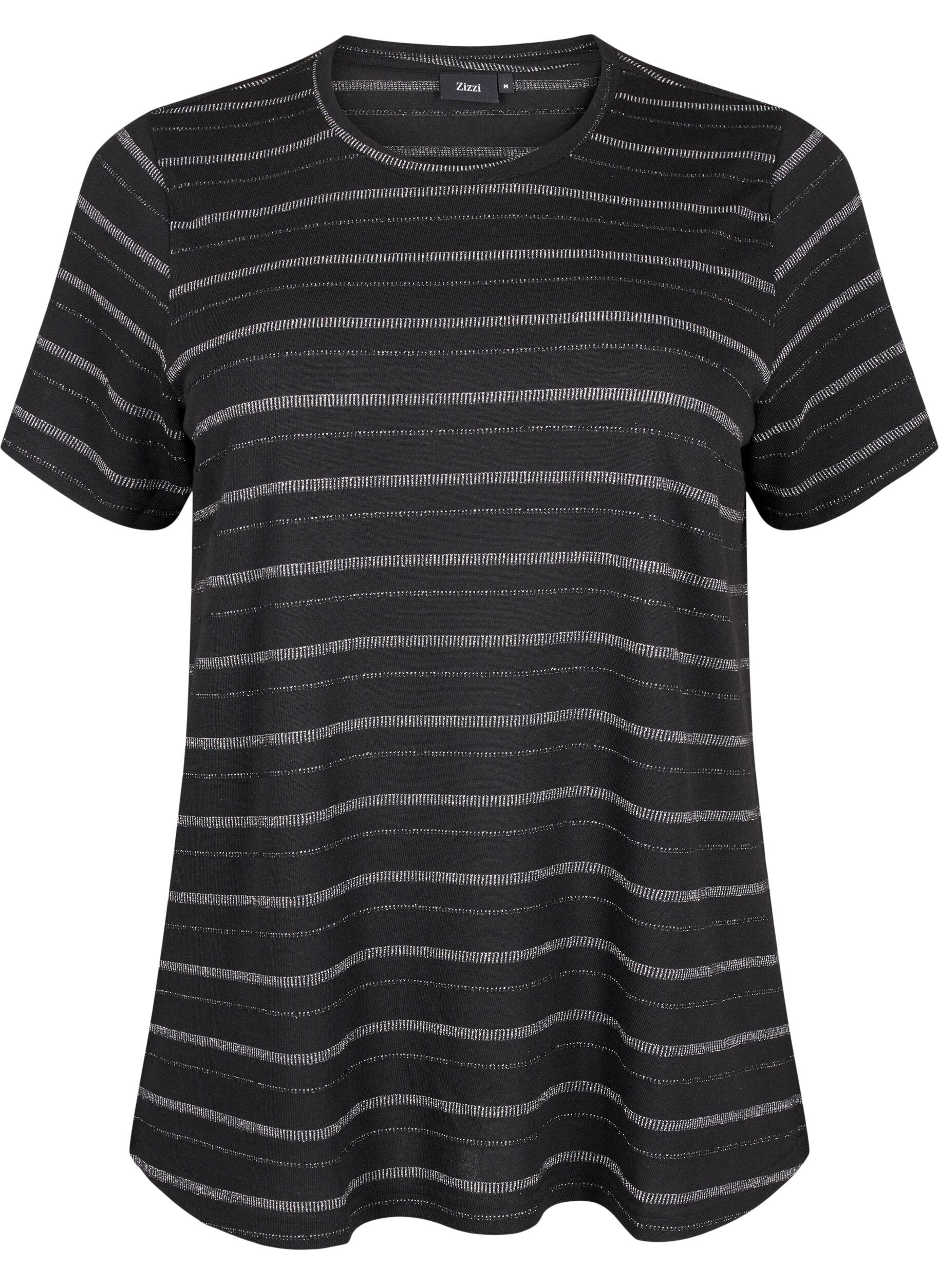 T-shirt med sølv glimmer