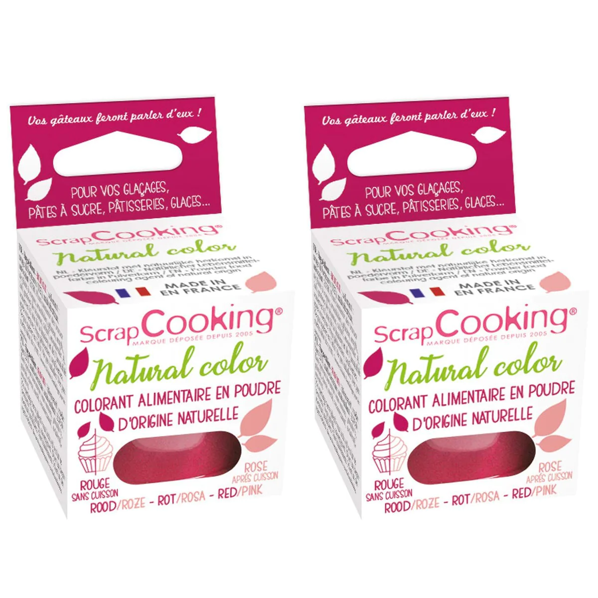 Colorant alimentaire naturel en poudre 20 g - rouge-rose Scrapcooking