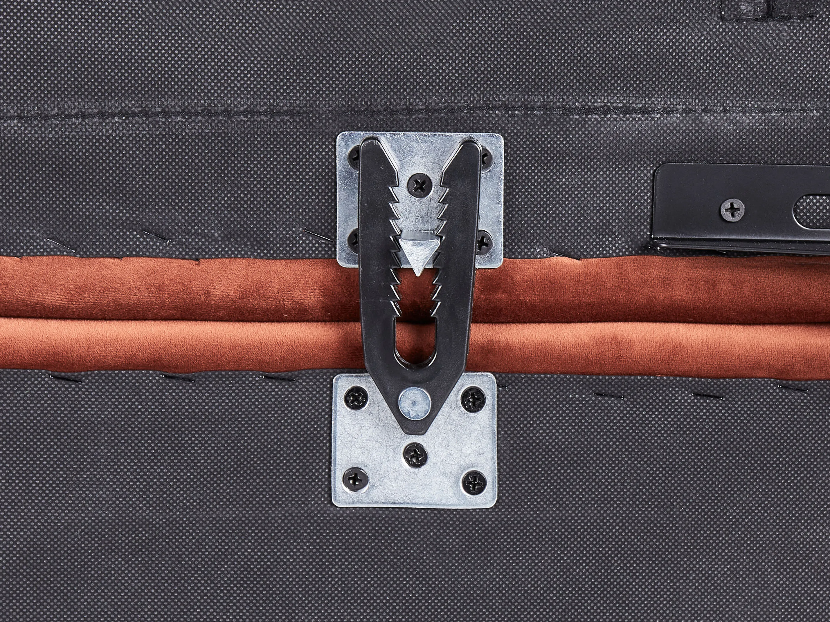 Modulaire hoekslaapbank 4-zits ALNES Fluweel Lichtrood met ottomaan rechtszijdig