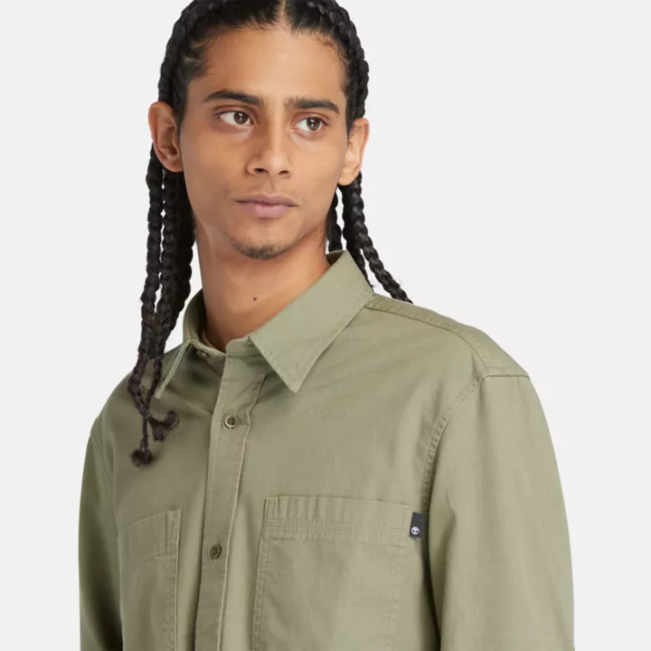 Chemise en popeline pour homme en vert