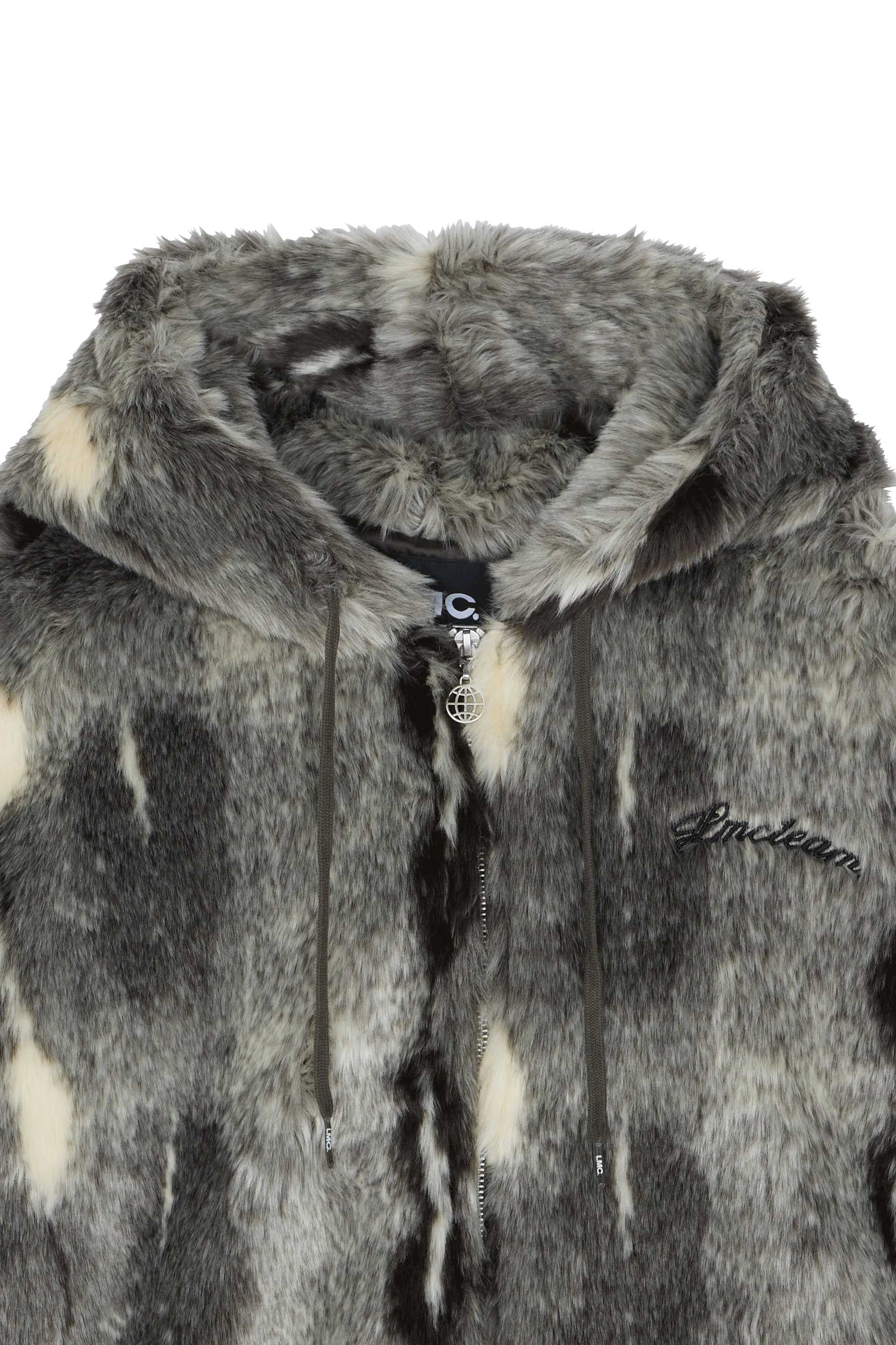 LOST MANAGEMENT CITIES Veste TEAM FAUX FUR HOODED JACKET Multicolore