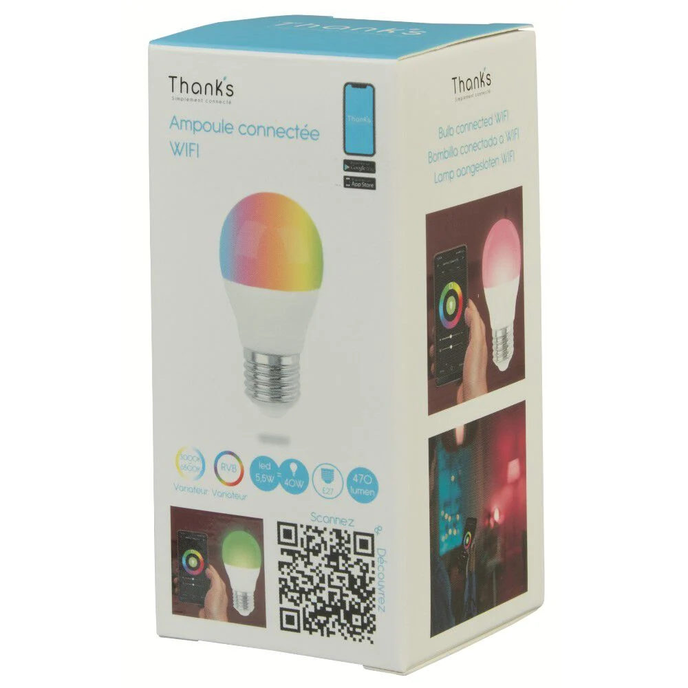 Ampoule LED connectée couleurs changeantes E27 40 W