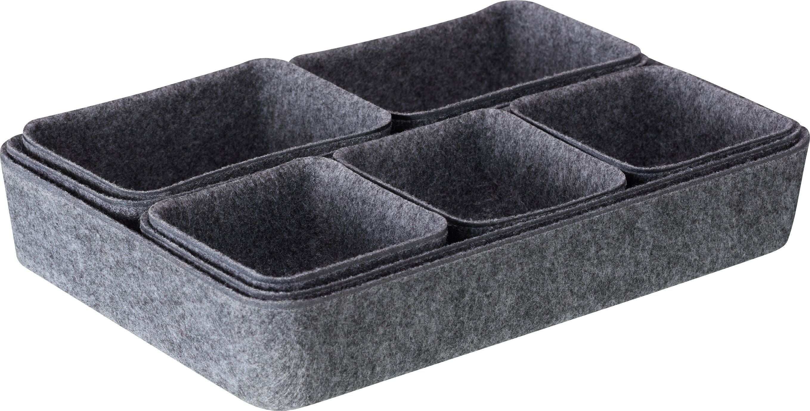 ELLY Aufbewahrungsbox - Grau / B: 27.5 cm x T: 20.5 cm x H: 5.5 cm