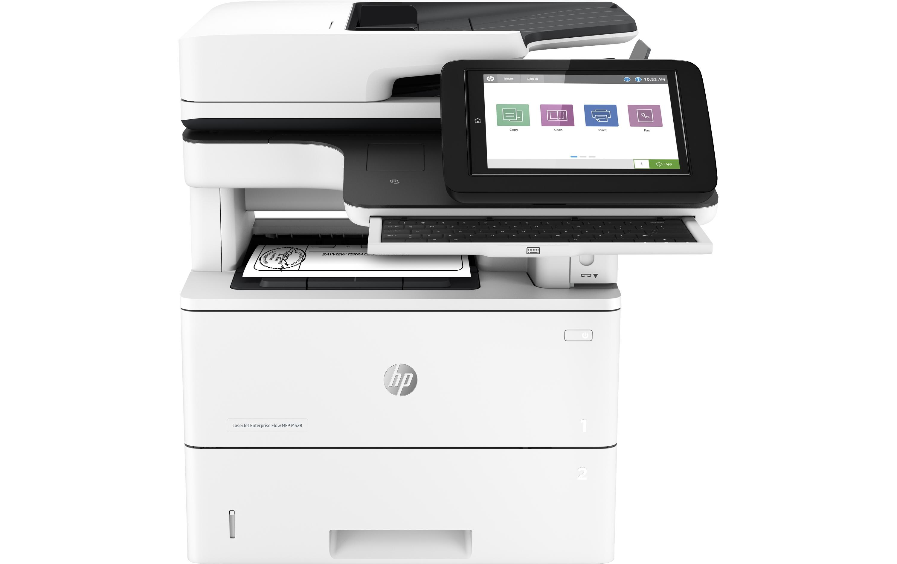 Multifunktionsdrucker LaserJet Enterprise Flow M528z<br>4-in-1-Monolaser-Multifunktionsdrucker mit Hochleistungsscanner