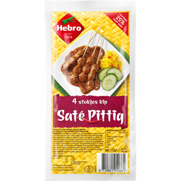 Hebro Kipsaté Pittig 4 Stokjes 172 g