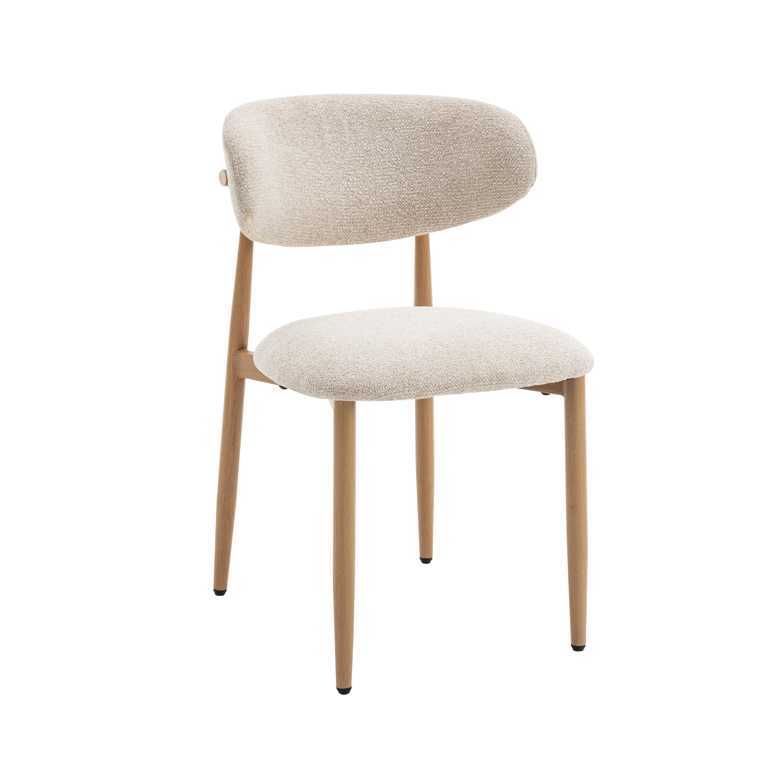 Celia - Eetkamerstoelen Beige Naturel Set van 2
