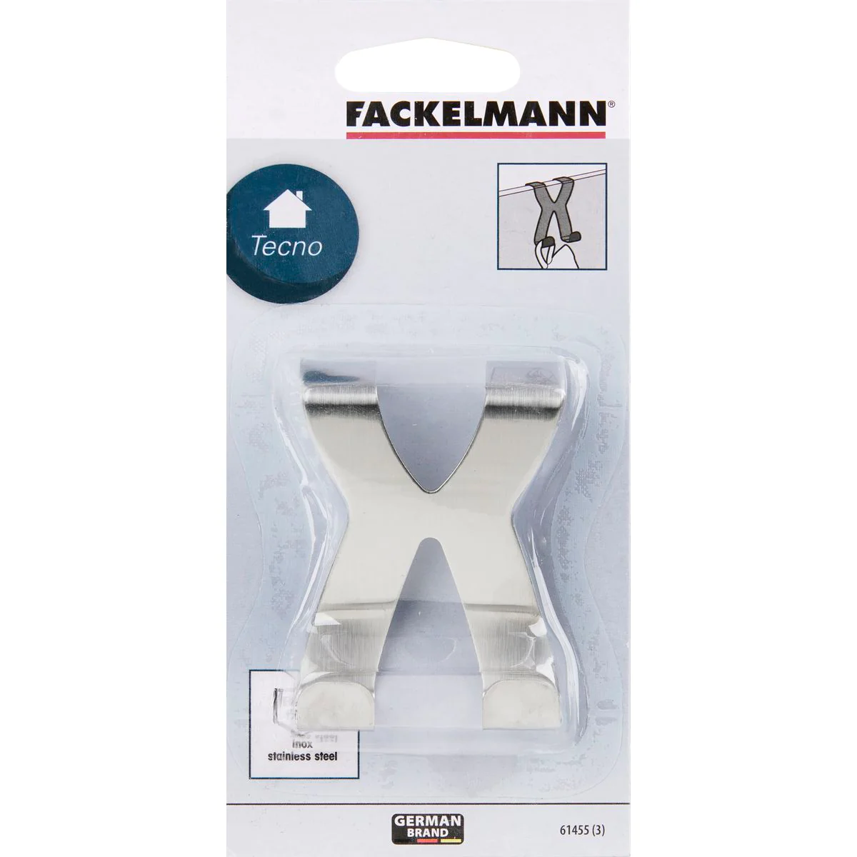 Crochet de porte inox Tecno Fackelmann