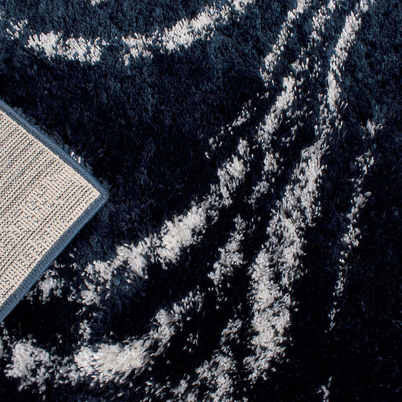 Nazar Rugs Tapis shaggy doux Oslo 677 bleu - 160x230 cm