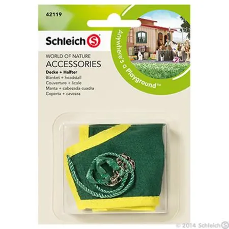 Schleich® 42119 Decke + Halfter, grün/gelb