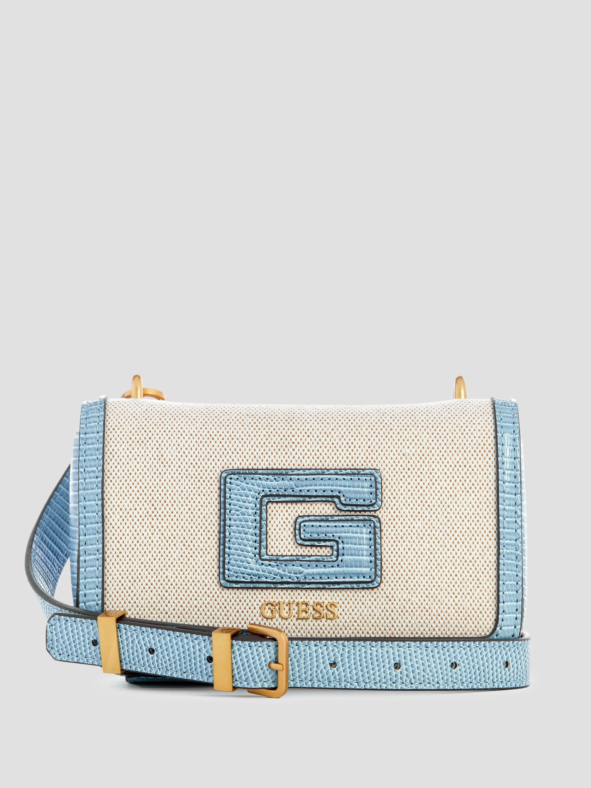 Mini bolsa transversal G Status com estampa de cobra