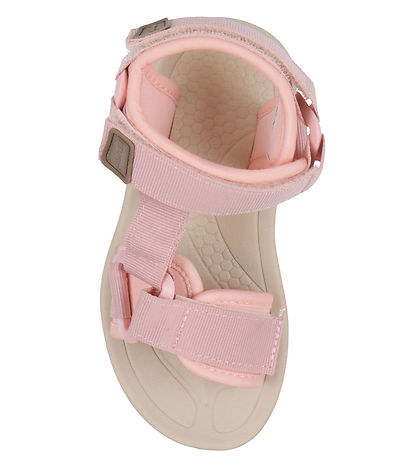 Pom Pom Sandalen - Trekking Klettband - Hell Rose