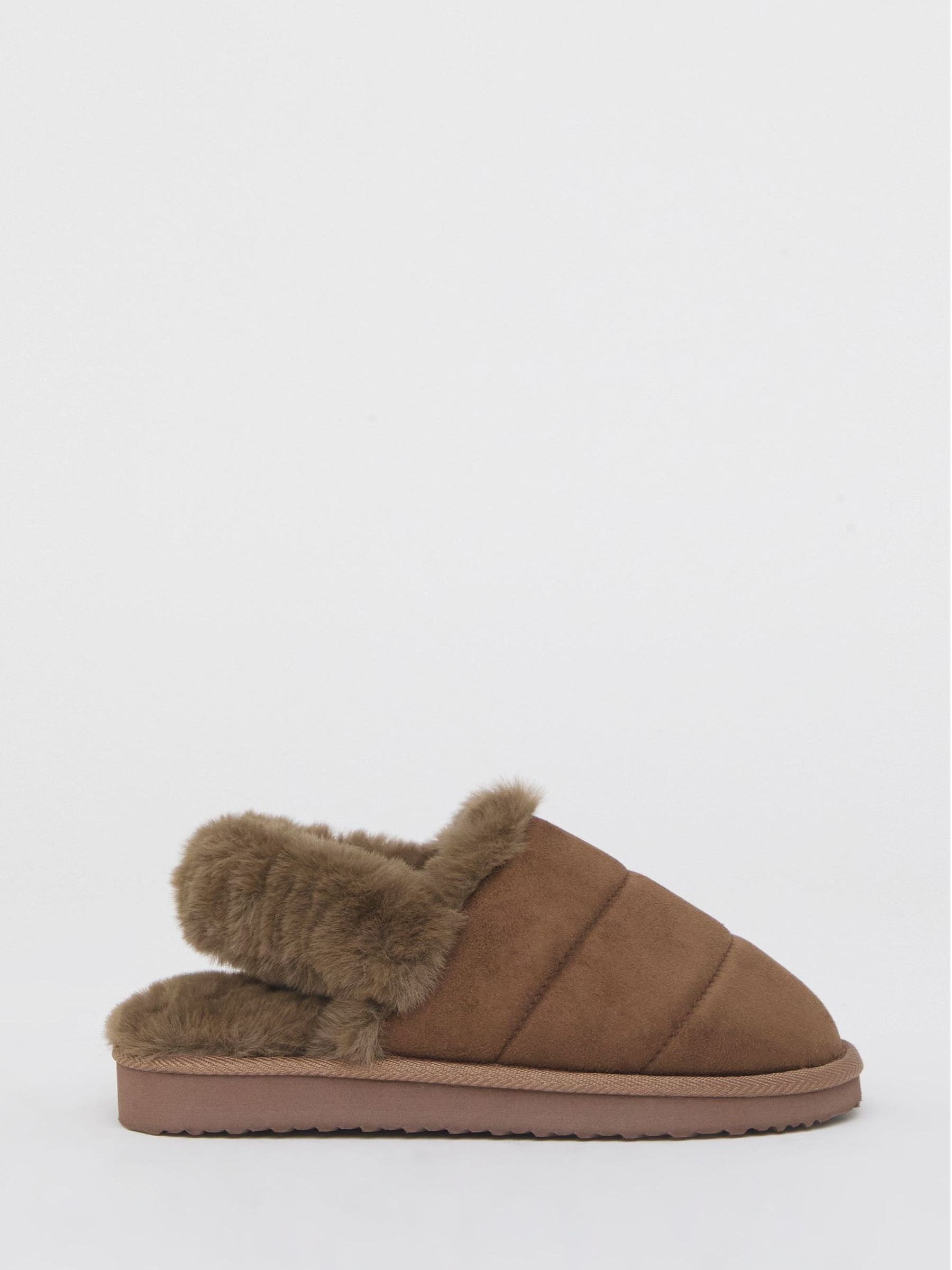 Bruin - Simply Be Slingback Fluffy Slippers